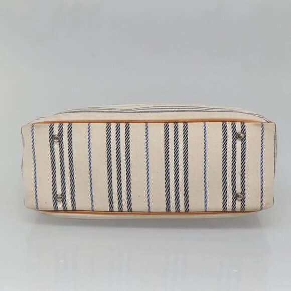 BURBERRY Hand Bag Canvas Leather White Silver Auth bs28984 - Picture 7 of 16